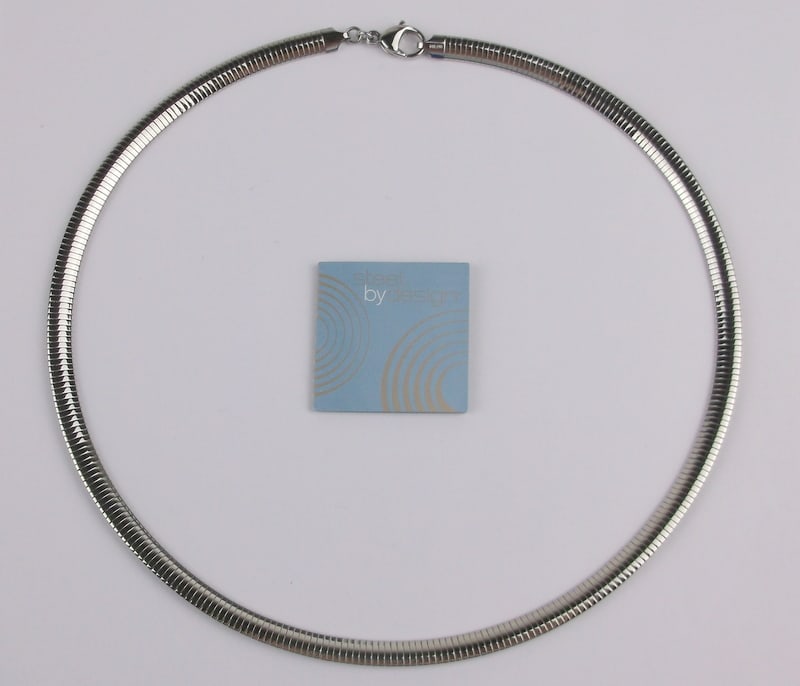 New Boxed Designer Steel Omega Chain Necklace 20" SBD: new condition