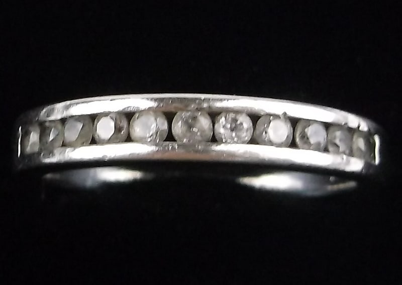 Stunning Vint Sterling Silver White Topaz Ring 7 Thick (1 of 3)