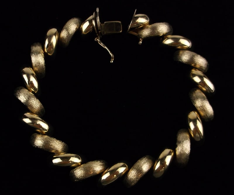 Mint Heavy Gold Over Sterling Italian Chain Bracelet 8.5": Guaranteed Solid 925 Sterling Silver, in Excellent Condition