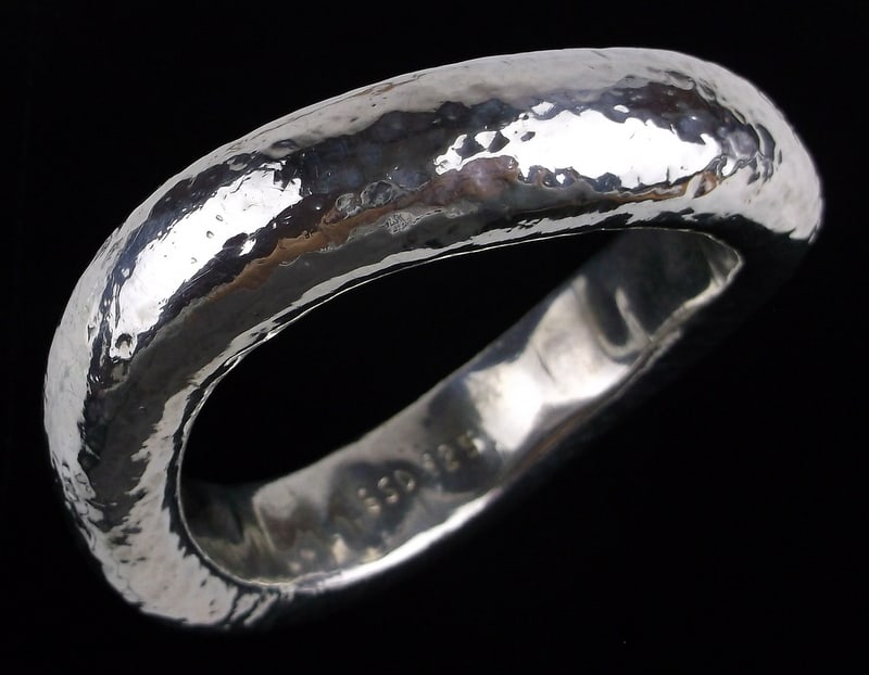 Big Vintage Heavy Sterling Silver Bangle Bracelet 7.5" 53g (1 of 5)