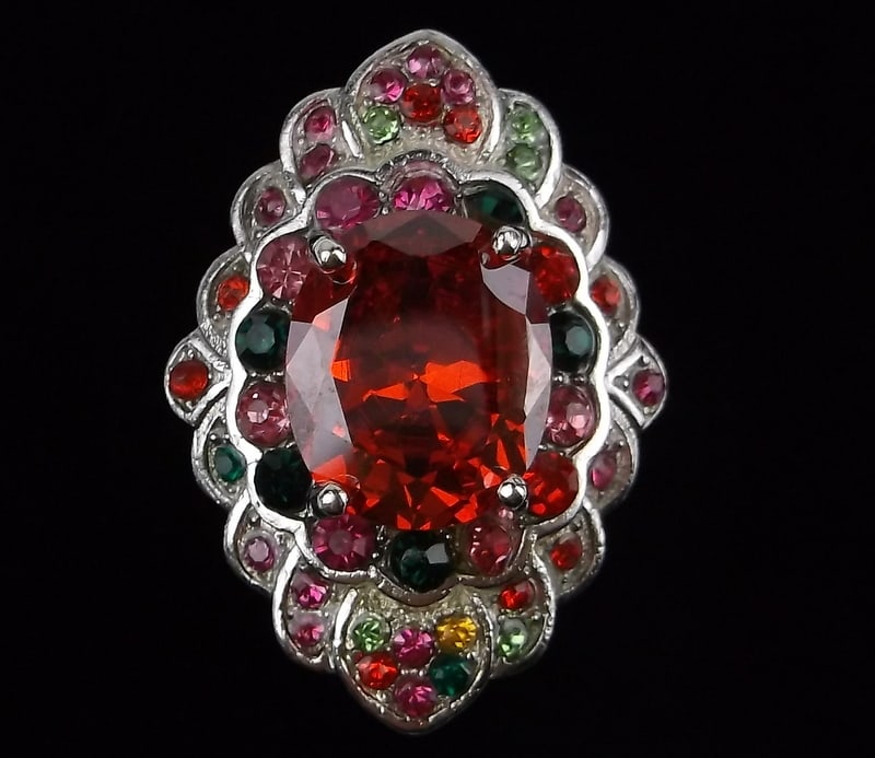 Stunning Sterling Silver Multi Gemstone Cocktail Ring 7 (1 of 3)
