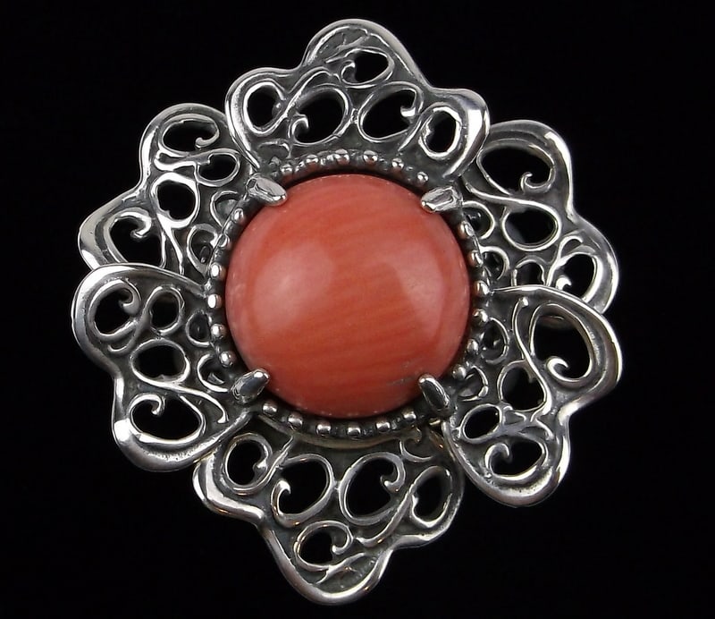 Mint Carolyn Pollack Sterling Silver Red Coral Ring 7 (1 of 4)
