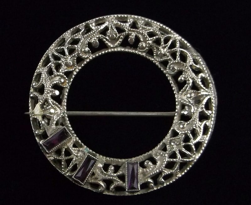 Mint Vint 1920s RF Simmons Art Deco Rhinestone Brooch (1 of 4)