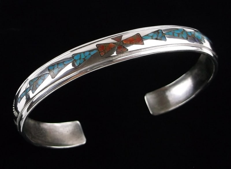 1960s Navajo Tommy Singer Sterling Turquoise Cuff Bracelet (1 of 6)