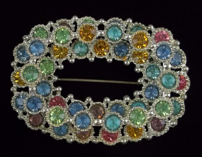 New Big Vintage 1930s Art Deco Rhinestone Brooch (1 of 5)