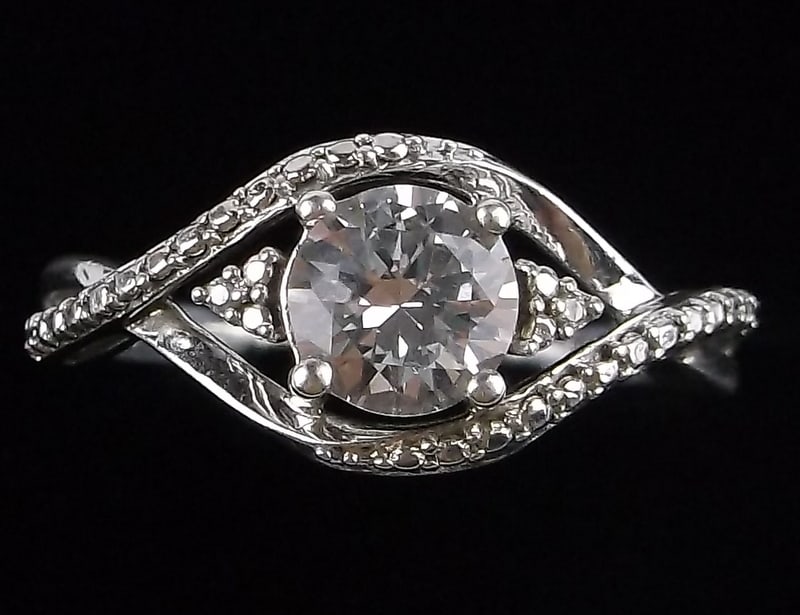 New Vintage Sterling Silver 1ct Topaz Engagement Ring 7 (1 of 3)
