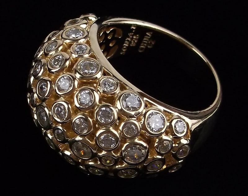 New Sonia Bitton Gold Over Sterling Silver Big Ring 8 (1 of 3)