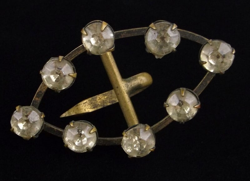 Stunning 1890s Victorian Art Nouveau Glass Belt Buckle: beautiful condition