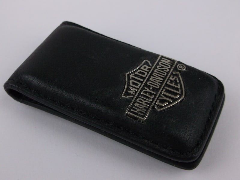 Mint Harley Davidson Motorcycles Leather Money Clip: Mint Condition, In Like New Condition, Perfect
