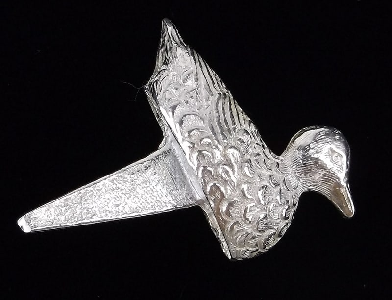 Rare 1910s .999 Fine Silver Duck Candle Cake Topper Nouveau (1 of 4)