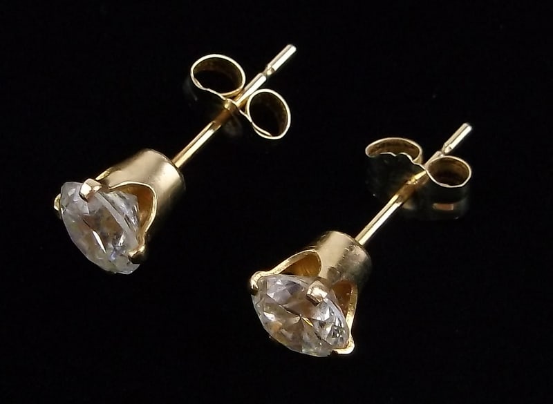 New Vintage 14kt Gold 1cttw Stud Earrings (1 of 3)
