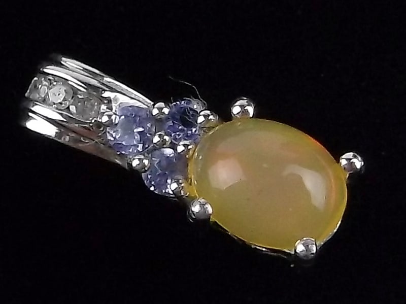 New Sterling Silver Opal Tanzanite Pendant (1 of 3)