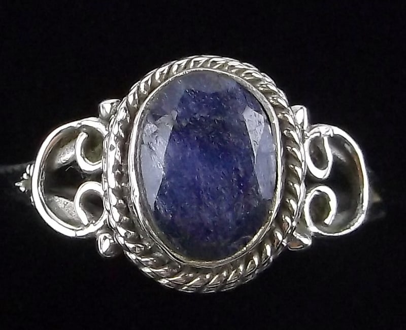 New Sterling Silver 1.25 ct Sapphire Ring Size 8 (1 of 2)