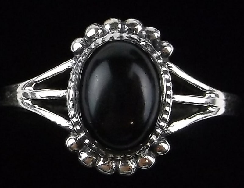 New Sterling Silver Onyx Ring Size 8 (1 of 2)