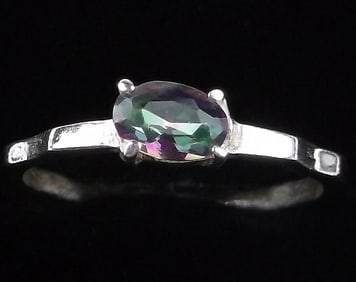 New Sterling Silver Rainbow Topaz Ring Size 7