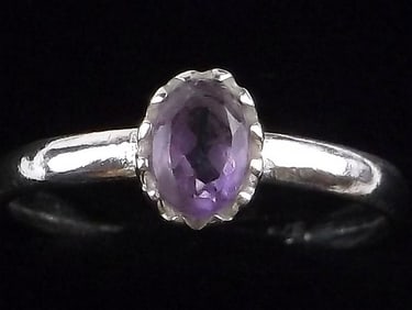 New Sterling Silver .60 ct Amethyst Ring Size 8
