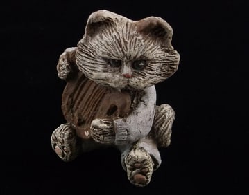Mint Vintage Sarahs Attic Buster Angel Cat Figurine