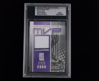 2010 Derek Jeter MVP Game Used Yankees Jersey Card