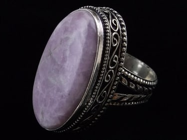 New Big Boxed Bali Lapidolite Gemstone Ring 10.25