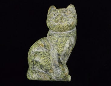 Mint Vintage Jadeite Jade Cat Sculpture
