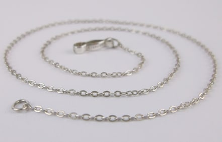 Mint Vintage 1940s Sterling Silver Chain Necklace 14"