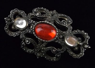 Mint Vintage Jelly Belly Rhinestone Brooch