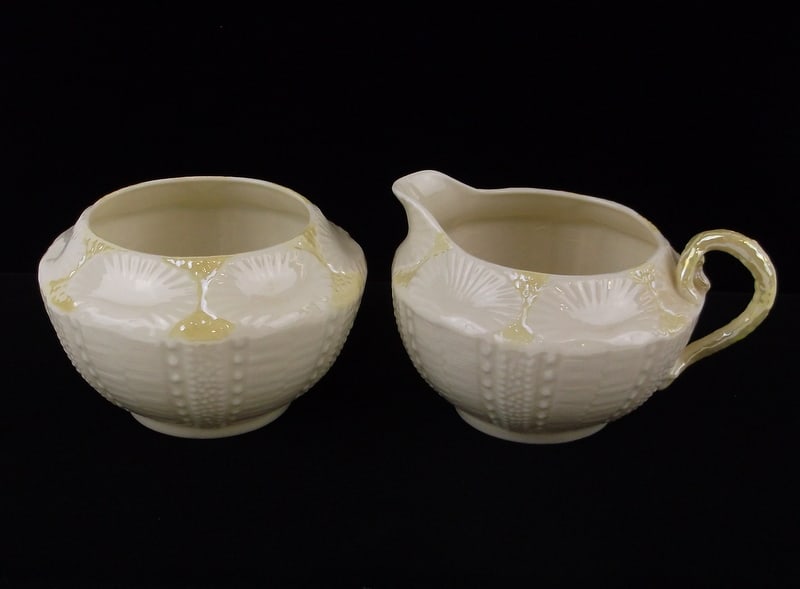 Mint Vint Belleek Irish Fine Porcelain Cream Sugar Set (1 of 3)