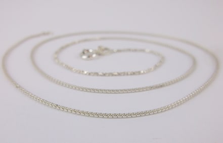 Mint Vint Italian Sterling Silver Box Chain Necklace 19"