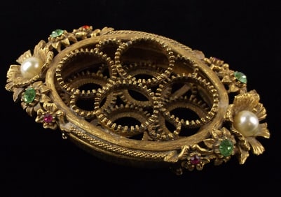 Stunning Vintage 1960s Florenza Rare Lipstick Holder Rhinestone