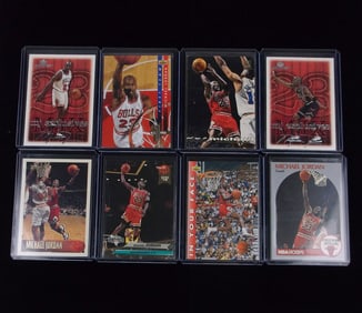 8 Vint 1990-99 Michael Jordan Topps Hoops Card Lot NM-MT+