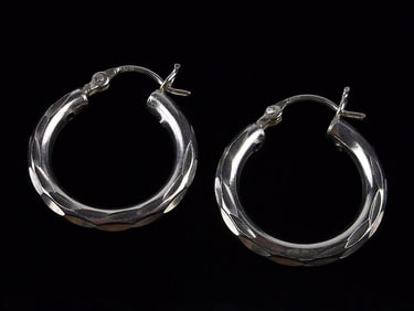 Mint Vintage Sterling Silver Hoop Earrings