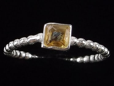 New Sterling Silver Citrine Ring Size 8