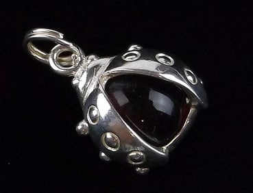 New Vintage Sterling Silver Ladybug Pendant Charm