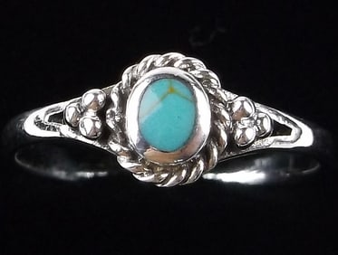 New Sterling Silver Turquoise Ring Size 7.5