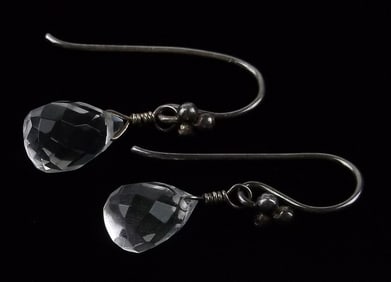 Mint Vintage Sterling Silver Crystal Drop Earrings