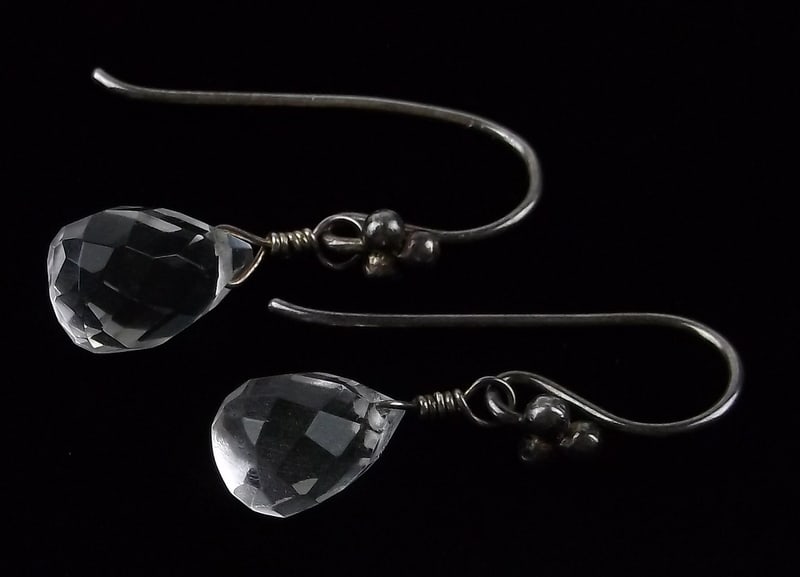Mint Vintage Sterling Silver Crystal Drop Earrings (1 of 1)