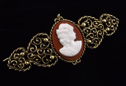 New Vintage 1960s Cameo Hair Barrette