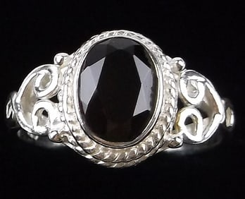 New Sterling Silver 1ct Garnet Ring Size 6