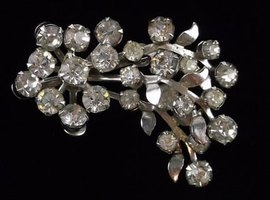 Mint Vintage 1950s Rhinestone Brooch