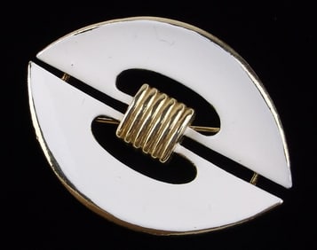 Mint Vintage 1960s Designer Enameled Brooch