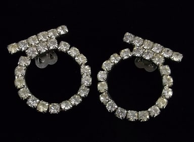 Mint Vintage 1950s Crystal Rhinestone Shoe Clips