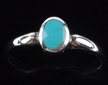 New Sterling Silver Turquoise Ring Size 6.5