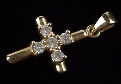Stunning Vintage Gold Over Sterling Cross Pendant