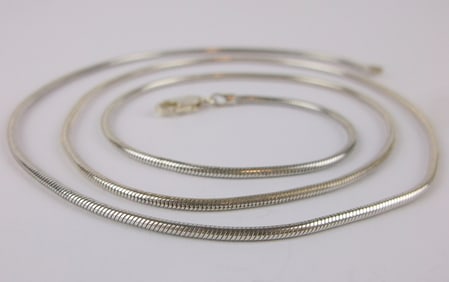 Stunning Vint Thick Sterling Silver Chain Necklace 24"