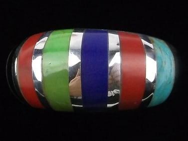 Mint Vintage Sterling Silver Turquoise Lapis Gaspeite Ring 6