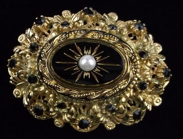 Mint Vintage 1950s Sphinx Rhinestone Brooch