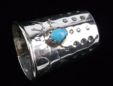 Mint Vint Navajo Sterling Silver Turquoise Sewing Thimble