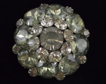 Big Mint Vintage 1950s Rhinestone Brooch Pendant