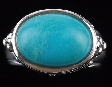 Mint Vintage Thick Sterling Silver Turquoise Ring 6