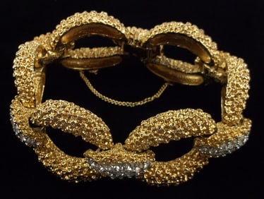 Rare Mint 1950s Vintage Panetta Rhinestone Bracelet 7"